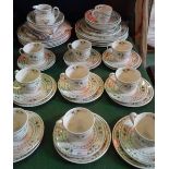 A Royal Doulton part-dinner service in the Provencal pattern TC1034, comprising: eight trios,