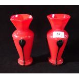 A pair of Michael Powolny Tango vases, early 20th century for Loetz,