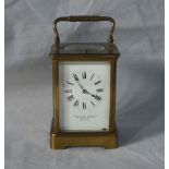 An early 20th century gilt brass carriage clock,