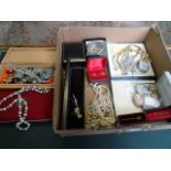 A mixed lot of costume, paste set and silver jewellery, various.