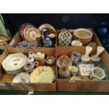 Four boxes boxes of decorative ceramics, including:L a 1930's Japanese satsuma jardiniere,