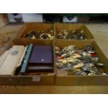 Four boxes of stainless steel, EPNS and other flatware and cutlery, some cased.