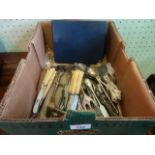 A mix lot of loose EPNS flatware and cutlery,