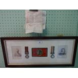 A framed pair of South African medals to 4070 Private Thomas Beacroft, Scottish Rifles,