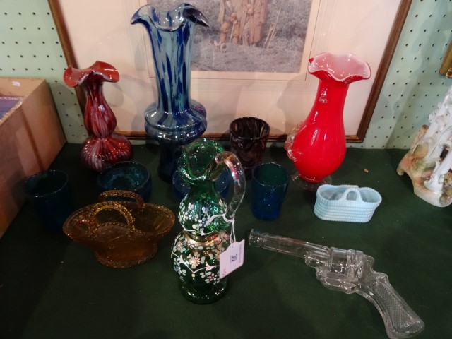 Twelve pieces of pressed and other glass,