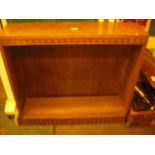 A modern open bookcase of four shelves, together with a 1930's open bookcase.