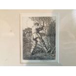 After Stanley Anderson, 'Hedge Laying' (1945), a line engraving, pencil signed (11 x 8.