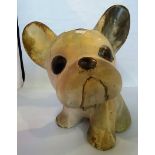 A large Bourne Denby model of a seated French bulldog.