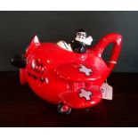 A novelty Carlton Ware teapot, modelled as the Red Baron,