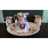 Two Masons Mandarin pattern ironstone jugs,