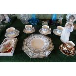A Wedgwood part-tea service, four place setting, comprising: hexagonal shaped side plates,