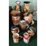 A collection of nine Toby jugs, to include: a Royal Doulton Simon Cellarer, Dick Whittington,