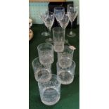 A quantity of Edinburgh crystal glass, to include: five whisky tumblers, one tall glasses,