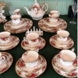 A Royal Albert Old Country Roses part-tea service, a six place setting, to include: trios,