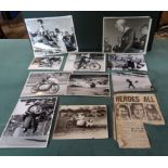 A small quantity of black and white photographs and other ephemera relating to Mike Hailwood,