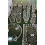 A good quantity of cut and pressed glass, to include a dressing table tray,