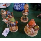 Four Goebel figurines, to include numbers: 142, 57, 135 & 195.