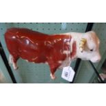 A Beswick Hereford Bull, brown and white gloss, model no. 949.