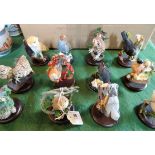 A collection of twelve ornamental Country Bird Collection figurines, to include: Nuthatch, Moorhen,