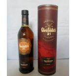 A bottle of Glenfiddich Pure Single Malt scotch Whisky, aged 21 years, Gran Reserva,