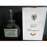 A bottle of Vieil Armagnac V.S.O.P. old bottling, with original box, 24 fl oz, 70% proof.