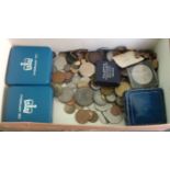 A mixed quantity of coins, to include: pre-war half crowns,