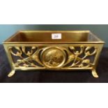 A late 19th century brass rectangular planter,