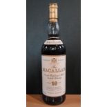 A bottle of Macallan Single Highland Malt Scotch Whisky, 10 years old, 1980's bottling, 75cl,