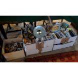 A large quantity decorative miscellaneous items in five boxes, to include: animal figurines,