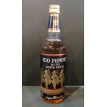 A bottle of 100 Pipers De Luxe Scotch Whisky, old bottling, 75cl, 40% vol.