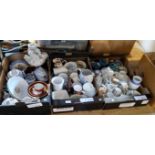 Three boxes of assorted ceramics, to include: Wedgwood Jasperware, Limoges cups & saucers,