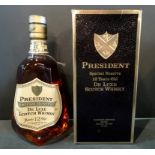 A bottle of President Special Reserve De Luxe Scotch Whisky, aged 12 years, 1970's bottling, 75cl,