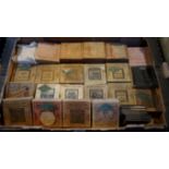 Twenty-two boxed set of magic lantern slides, to include: Red Riding Hood, The Russo Japan War,