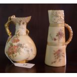 Two Royal Worcester blush ivory jugs, shape no.