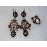 A pair of 17th century-style pendant earrings,