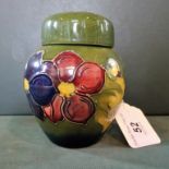 A Moorcroft ginger jar in the Clematis pattern,