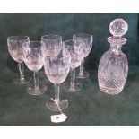 A Waterford Crystal Colleen pattern decanter and stopper (27cm),