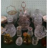 A large quantity of assorted crystal and other glassware, to include: a lamp globe,