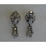 A pair of Art Deco diamond pendant earrings,
