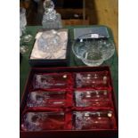 A cased set of six Bohemia crystal tumbler glasses,