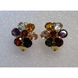 A pair of 18 carat gold (stamped 750, possibly Brazillian), earrings,