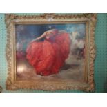 Twentieth century Continental School, a Spanish Flamenco dancer, print (49cm x 59cm),