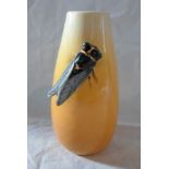 A Jerome Massier Vallauris small Cicada vase, painted marks to base (12cm).