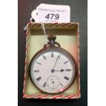 An early 20th century Continental silver cased gentleman's open faced pocket watch,