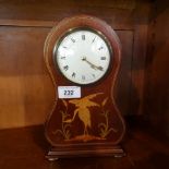 A late 19th/early 20th century mahogany and inlaid mantle clock,