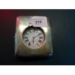 A white metal cased Goliath pocket watch, the enamel dial bearing Roman numerals,