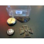 A mixed lot to include: a tortoiseshell hair slide, a German Military Iron Cross,