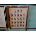 A framed presentation of Kensitas cigarette silks, Flags of the British Empire.