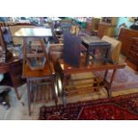 A mixed quantity of furniture, to include: a mahogany side table, a glazed corner cabinet,