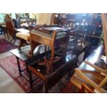 A ixed lot of furniture to include: a single drawer drop leaf table,